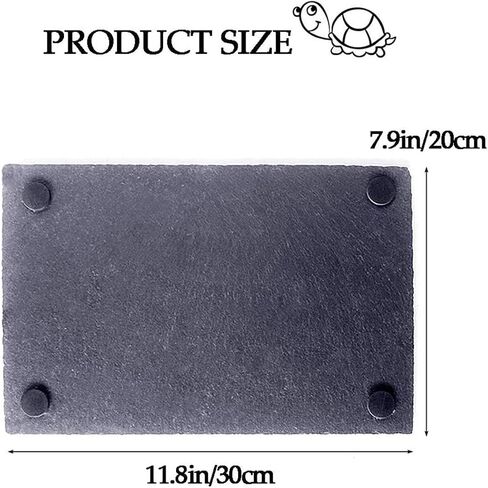 kathson 2 PCS Reptile Basking Platform (15.7 x 11.8 inches), Natural Rock Plate Turtle Food Bowl Feeding Dish Resting Terrace Habitat Decor for Tortoise Turtle Lizard Bearded Dragon Crested Gecko in Saudi Arabia