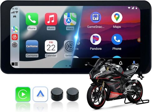 شاشة Carplay للدراجات النارية، Carplay Motorcycle TPMS، شاشة 6.3 بوصة مقاومة للماء للدراجات النارية Android Auto، نظام ملاحة GPS للدراجات النارية عبر Car Play/Android Auto in Kuwait