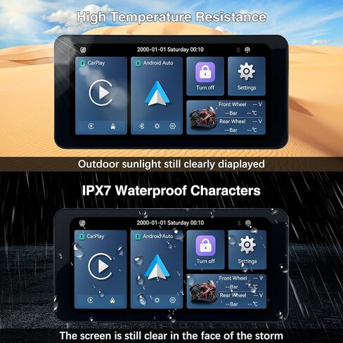 شاشة Carplay للدراجات النارية، Carplay Motorcycle TPMS، شاشة 6.3 بوصة مقاومة للماء للدراجات النارية Android Auto، نظام ملاحة GPS للدراجات النارية عبر Car Play/Android Auto in Kuwait