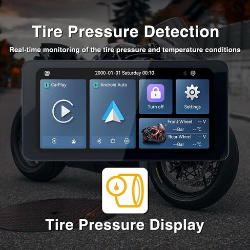 شاشة Carplay للدراجات النارية، Carplay Motorcycle TPMS، شاشة 6.3 بوصة مقاومة للماء للدراجات النارية Android Auto، نظام ملاحة GPS للدراجات النارية عبر Car Play/Android Auto in Kuwait