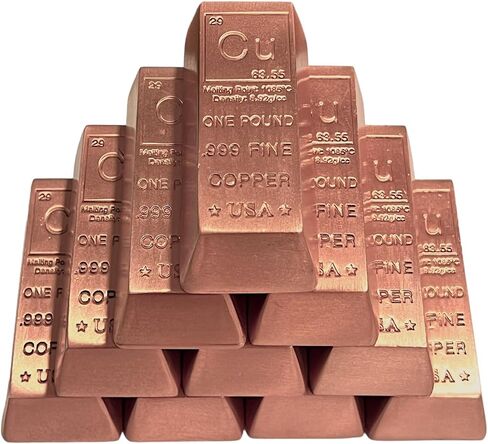 ثقالة ورق من سبيكة النحاس بوزن 1 رطل - تصميم عنصر كيميائي نقي 999 مع شهادة الأصالة من شركة Unique Metals in Kuwait