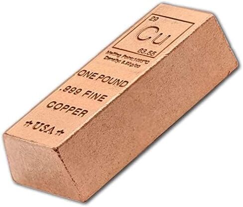 ثقالة ورق من سبيكة النحاس بوزن 1 رطل - تصميم عنصر كيميائي نقي 999 مع شهادة الأصالة من شركة Unique Metals in Kuwait