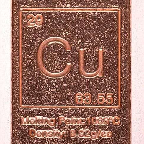 ثقالة ورق من سبيكة النحاس بوزن 1 رطل - تصميم عنصر كيميائي نقي 999 مع شهادة الأصالة من شركة Unique Metals in Kuwait