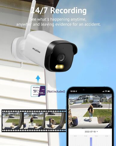 كاميرات المراقبة الخارجية LaView 3K 5MP HD، كاميرات لأمن المنزل مع كشف الإنسان بالذكاء الاصطناعي، مقاومة للماء IP65، محادثة ثنائية الاتجاه، رؤية ليلية واضحة، واي فاي 2.4 جيجا، فتحة بطاقة SD وتخزين سحابي أمريكي، تعمل مع Alexa (4 قطع) in Saudi Arabia