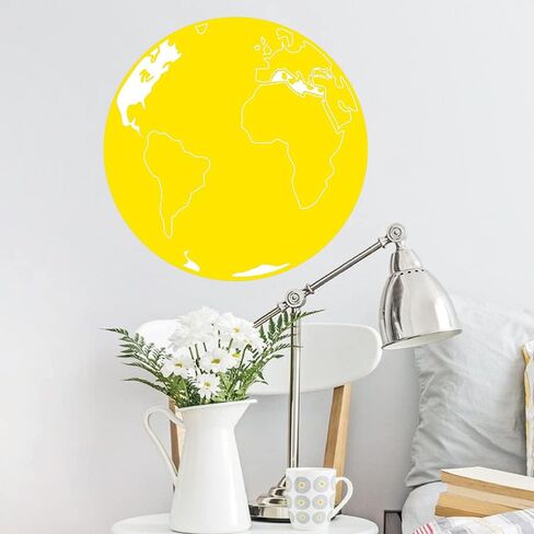 10 قطع ذاتية اللصق مقاس 11.8 × 11.8 بوصة، ملصقات ملصقات بنقاط دائرية جافة للمسح لغرفة الطفل ورياض الأطفال ورسومات تعليم الرسم على السبورة السوداء - ورق اتصال سبورة الطباشير (أصفر داكن) in Kuwait