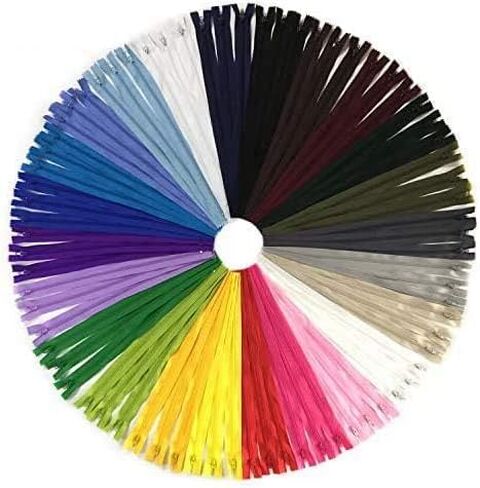 سحابات للخياطة، DOITEM 48 قطعة 40 سم/16 بوصة سحابات لفائف نايلون متعددة الألوان للخياطة والحرف اليدوية 24 لونًا in Kuwait