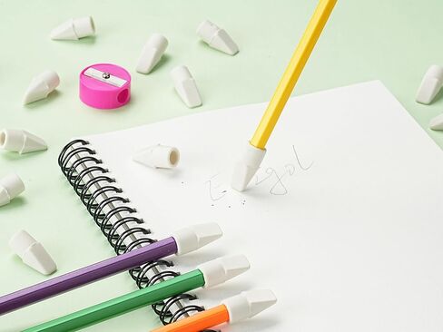 Pencil Erasers Caps Bulk, Ezzgol 128 Pcs Pencil Top Erasers Cap, 6 Assorted Colors Arrowhead Caps Erasers Latex Free Pencil Eraser Toppers for Kids Teachers in Kuwait