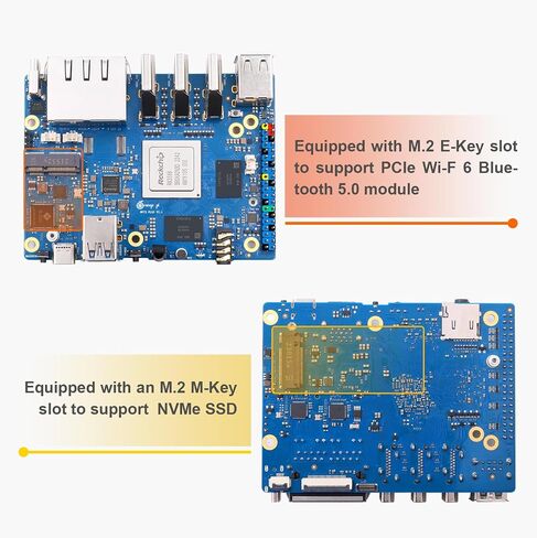 Orange Pi 5 Plus 4GB LPDDR4/4x Rockchip RK3588 8-Core 64-Bit كمبيوتر لوحي واحد مع وحدة eMMC سعة 32 جيجابايت، لوحة تطوير تعمل بنظام تشغيل Orange Pi/Linux/Ubuntu/Debian/Android (4GB+32GB eMMC) in Saudi Arabia