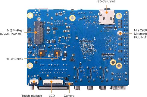 Orange Pi 5 Plus 4GB LPDDR4/4x Rockchip RK3588 8-Core 64-Bit كمبيوتر لوحي واحد مع وحدة eMMC سعة 32 جيجابايت، لوحة تطوير تعمل بنظام تشغيل Orange Pi/Linux/Ubuntu/Debian/Android (4GB+32GB eMMC) in Saudi Arabia