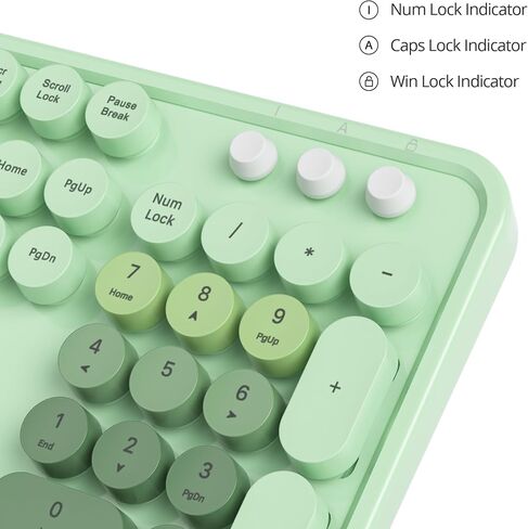 Retro Punk Keyboard,Full Size Typewriter Green Keyboard Floating Key Design, Wired USB, with Foldable Stands Compatible with PC/Mac/Laptop/Computer Keyboard(Green) in Saudi Arabia