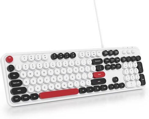 Retro Punk Keyboard,Full Size Typewriter Green Keyboard Floating Key Design, Wired USB, with Foldable Stands Compatible with PC/Mac/Laptop/Computer Keyboard(Green) in Saudi Arabia