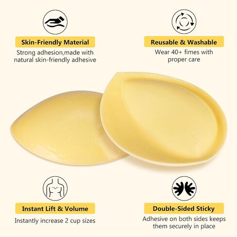 Geckowi Bra Pad Inserts 2 Pairs and Pasties Nipple Covers 4 Pairs for Women, Reusable Adhesive Silicone Nipple Covers in Saudi Arabia