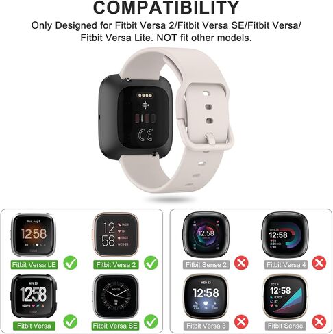 أساور AK الرياضية متوافقة مع Fitbit Versa 2 / Versa/Versa Lite/Versa SE، أساور معصم بديلة ناعمة كلاسيكية للساعة الذكية للرجال والنساء in Saudi Arabia