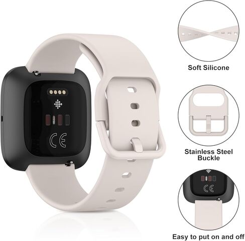 أساور AK الرياضية متوافقة مع Fitbit Versa 2 / Versa/Versa Lite/Versa SE، أساور معصم بديلة ناعمة كلاسيكية للساعة الذكية للرجال والنساء in Saudi Arabia