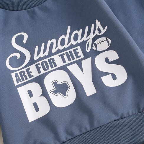 Toddler Baby Boy Football Outfit Football Embroidery Sweatshirt Pullover Casual Jogger Pant 2Pcs Fall Sport Clothes in Saudi Arabia