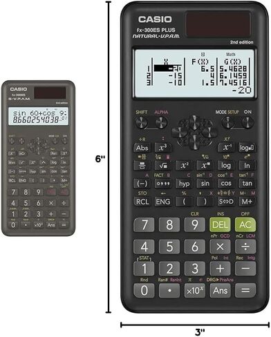 الة حاسبة علمية من كاسيو FX300MSPLUS2، الإصدار الثاني، بتصميم أنيق جديد، أسود، 0.4 بوصة × 3 بوصة × 6.4 بوصة in Kuwait