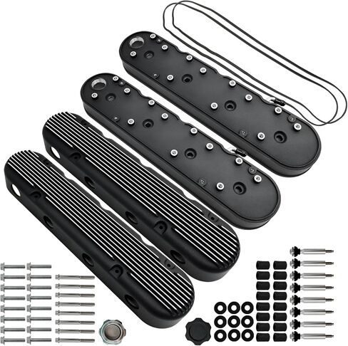 أغطية صمامات الألومنيوم المصقولة مع حوامل ملف وغطاء متوافق مع LS1 LS2 LS3 LS6 LS7 Chevy Small Block V8 293 325 364 376 427 in Kuwait