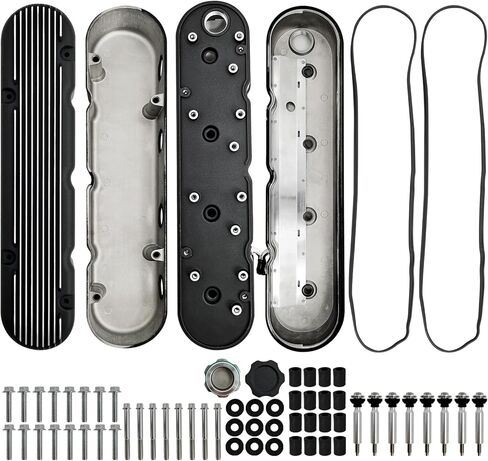 أغطية صمامات الألومنيوم المصقولة مع حوامل ملف وغطاء متوافق مع LS1 LS2 LS3 LS6 LS7 Chevy Small Block V8 293 325 364 376 427 in Kuwait