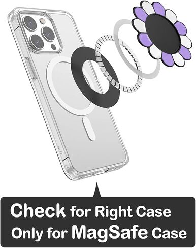 قاعدة مغناطيسية من metisinno متوافقة مع مقابض هواتف PopSocket وحافظات iPhone MagSafe، ألوان قوس قزح متعددة in Kuwait