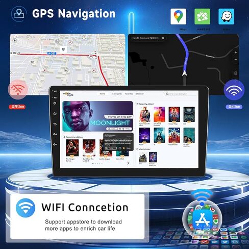 2G+64G لسيارة Toyota Prius 2010-2015 Android Car Stereo Radio Carplay Android Auto، Rimoody شاشة لمس 9 بوصة نظام تحديد المواقع GPS بلوتوث FM HiFi WiFi + كاميرا احتياطية AHD in Saudi Arabia