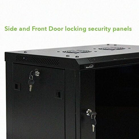 NavePoint 12U Deluxe IT Wallmount Cabinet Enclosure 19-Inch Server Network Rack with Locking Glass Door 16-Inches Deep Black with Shelves in Saudi Arabia