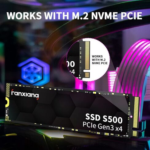محرك أقراص fanxiang S500 1TB SSD M.2 NVMe PCIe Gen3x4 3D NAND TLC محرك أقراص الحالة الصلبة الداخلي يصل إلى 2100 ميجابايت/ثانية متوافق مع أجهزة الكمبيوتر المحمول وسطح المكتب in Saudi Arabia