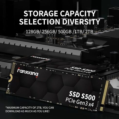 محرك أقراص fanxiang S500 1TB SSD M.2 NVMe PCIe Gen3x4 3D NAND TLC محرك أقراص الحالة الصلبة الداخلي يصل إلى 2100 ميجابايت/ثانية متوافق مع أجهزة الكمبيوتر المحمول وسطح المكتب in Saudi Arabia