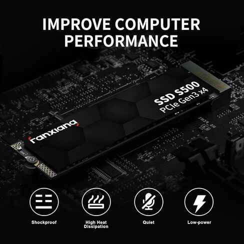 محرك أقراص fanxiang S500 1TB SSD M.2 NVMe PCIe Gen3x4 3D NAND TLC محرك أقراص الحالة الصلبة الداخلي يصل إلى 2100 ميجابايت/ثانية متوافق مع أجهزة الكمبيوتر المحمول وسطح المكتب in Saudi Arabia