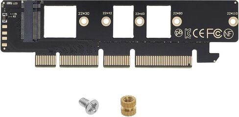 The Lord of the Tools NVMe M.2 M-Key NGFF NVME AHCI SSD to PCIe Express 3.0 16x 4X to NVMe M.2 Adapter Card for 110mm 80mm SSD 128x36mm, Black in Saudi Arabia