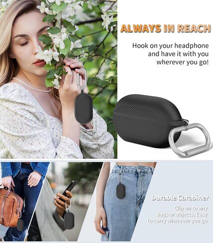 for Beats Solo Buds(2024) Case Cover with Cleaner Kit, Soft Silicone Shockproof Protective Cover Compatible with Beats Solo Buds True Wireless Earbuds Charging Case with Carabiner-Apricot in Saudi Arabia