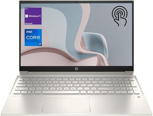 HP Pavilion Daily Traditional Laptop, 15.6" FHD Touchscreen, Intel Core i7-1360P, 32GB RAM, 1TB SSD, Backlit Keyboard, Numeric Keypad, FP Reader, Webcam, HDMI, Wi-Fi 6, Windows 11 Pro, Gold in Saudi Arabia