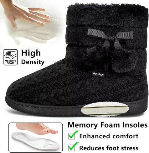 حذاء نسائي منسوج ببطانة مخملية من الإسفنج الذكي للاستخدام الداخلي والخارجي مع بوم بوم in Kuwait