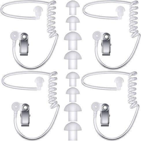 جيلين 4 قطع من سماعة أذن الخدمة السرية للهالوين، ملحقات تنكرية، قطعة أذن وهمية للأمان، لعبة سماعات رأس حارس، سماعات ألعاب تنكرية، ملحقات تنكرية، سدادات أذن، أنبوب صوتي in Kuwait