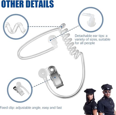 جيلين 4 قطع من سماعة أذن الخدمة السرية للهالوين، ملحقات تنكرية، قطعة أذن وهمية للأمان، لعبة سماعات رأس حارس، سماعات ألعاب تنكرية، ملحقات تنكرية، سدادات أذن، أنبوب صوتي in Kuwait