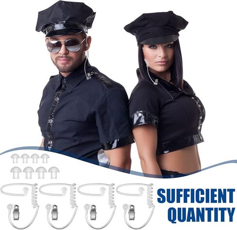 جيلين 4 قطع من سماعة أذن الخدمة السرية للهالوين، ملحقات تنكرية، قطعة أذن وهمية للأمان، لعبة سماعات رأس حارس، سماعات ألعاب تنكرية، ملحقات تنكرية، سدادات أذن، أنبوب صوتي in Kuwait