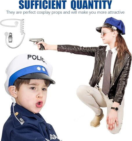 جيلين 4 قطع من سماعة أذن الخدمة السرية للهالوين، ملحقات تنكرية، قطعة أذن وهمية للأمان، لعبة سماعات رأس حارس، سماعات ألعاب تنكرية، ملحقات تنكرية، سدادات أذن، أنبوب صوتي in Kuwait