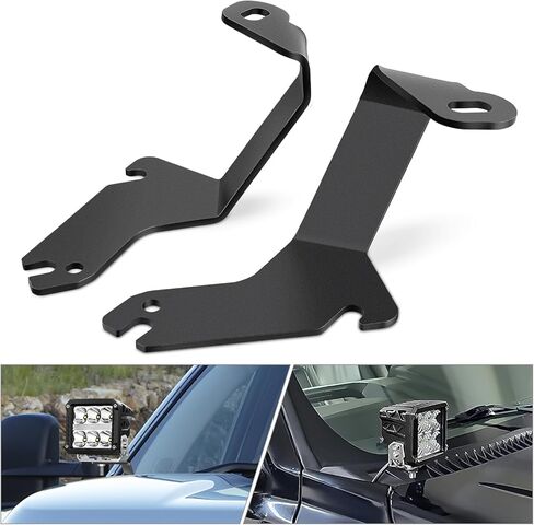 Nilight Ditch Light Brackets غطاء محرك السيارة مفصلات جبل بين قوسين للطرق الوعرة المساعدة LED Pod Light Work Light on 2009-2018 Dodge RAM 1500 2500 3500، ضمان لمدة عامين، أسود in Kuwait