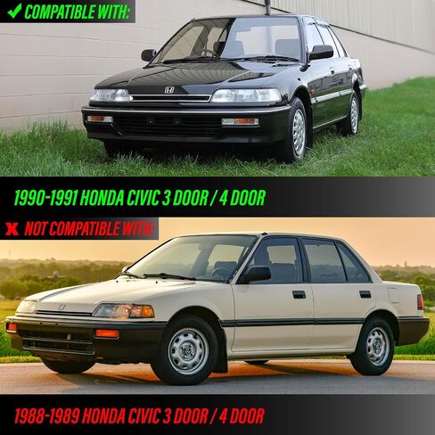 مصابيح زاوية USR DEPO 90-91 Civic ثلاثية الأبعاد - مجموعة مصابيح إشارة الانعطاف الأمامية لوقوف السيارات (يسار + يمين) متوافقة مع 1990-1991 Honda Civic 3 أبواب Hatchback (جميع العدسات الشفافة) in Kuwait