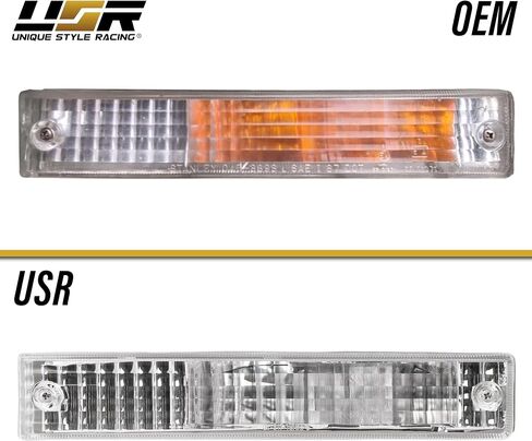 مصابيح زاوية USR DEPO 90-91 Civic ثلاثية الأبعاد - مجموعة مصابيح إشارة الانعطاف الأمامية لوقوف السيارات (يسار + يمين) متوافقة مع 1990-1991 Honda Civic 3 أبواب Hatchback (جميع العدسات الشفافة) in Kuwait