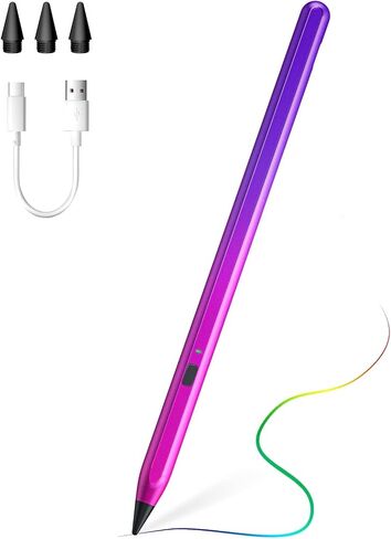 قلم TiMOVO Stylus لجهاز iPad قلم رصاص لرفض النخيل وإمالة قلم Apple عالي الدقة لجهاز iPad 10/9/8/7/6th الجيل، iPad Pro 13/12.9/11"، iPad Air 11&13" (M2) 2024/6/5/4/ الثالث، ميني 6/5، أرجواني متدرج in Saudi Arabia