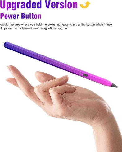 قلم TiMOVO Stylus لجهاز iPad قلم رصاص لرفض النخيل وإمالة قلم Apple عالي الدقة لجهاز iPad 10/9/8/7/6th الجيل، iPad Pro 13/12.9/11"، iPad Air 11&13" (M2) 2024/6/5/4/ الثالث، ميني 6/5، أرجواني متدرج in Saudi Arabia