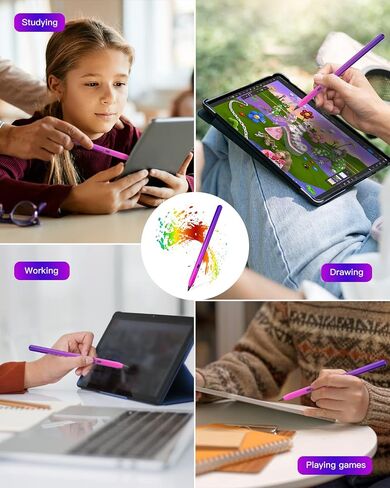 قلم TiMOVO Stylus لجهاز iPad قلم رصاص لرفض النخيل وإمالة قلم Apple عالي الدقة لجهاز iPad 10/9/8/7/6th الجيل، iPad Pro 13/12.9/11"، iPad Air 11&13" (M2) 2024/6/5/4/ الثالث، ميني 6/5، أرجواني متدرج in Saudi Arabia