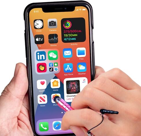 ICLOVER 10 قطع قلم شاشة لمس قصير حاد، قلم شاشة صغير مع موصل جاك 3.5 ملم لهاتف iPhone 14/13/12/11/PRO/Max/PRO/Max/SE2/X/XS MAX، iPad Pro/Air/Mini، iPod ، كيندل، سامسونج S21/S20+/نوت 20 in Kuwait