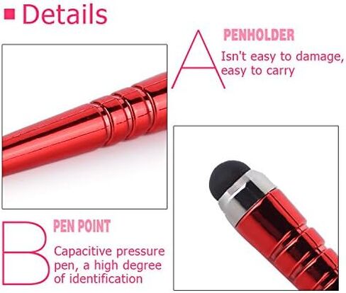 ICLOVER 10 قطع قلم شاشة لمس قصير حاد، قلم شاشة صغير مع موصل جاك 3.5 ملم لهاتف iPhone 14/13/12/11/PRO/Max/PRO/Max/SE2/X/XS MAX، iPad Pro/Air/Mini، iPod ، كيندل، سامسونج S21/S20+/نوت 20 in Kuwait