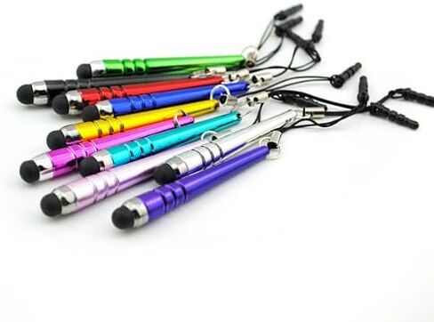 ICLOVER 10 قطع قلم شاشة لمس قصير حاد، قلم شاشة صغير مع موصل جاك 3.5 ملم لهاتف iPhone 14/13/12/11/PRO/Max/PRO/Max/SE2/X/XS MAX، iPad Pro/Air/Mini، iPod ، كيندل، سامسونج S21/S20+/نوت 20 in Kuwait