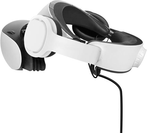 سماعات الرأس PH2 ستيريو VR لجهاز PS VR 2 - تصميم بمشبك سهل التركيب والإزالة - تبدو أنيقة مع جهاز توجيه الكابل - أكثر راحة من سماعات الأذن (غطاء أذن D70mm باللون الأبيض) in Kuwait