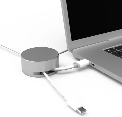 Magnetic Cable Anchor XL | Premium Aluminum Dual Cord Organizer | 2" Diameter Desktop Cable Management for Home & Office | Stylish, Sturdy, & Functional | (Silver) in Saudi Arabia