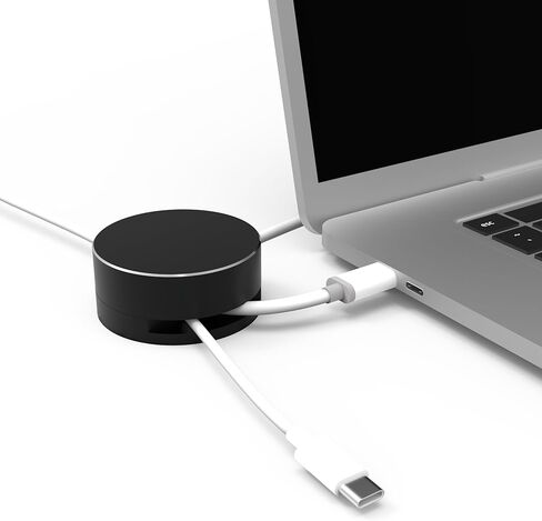 Magnetic Cable Anchor XL | Premium Aluminum Dual Cord Organizer | 2" Diameter Desktop Cable Management for Home & Office | Stylish, Sturdy, & Functional | (Silver) in Saudi Arabia