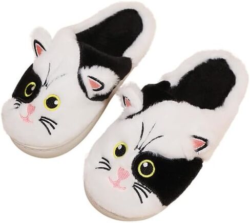 Menore Fuzzy Cat Slippers for Womens Soft Warm House Animal Slides Indoor Marshmallow Lightweight Slip-on Winter Slippers in Saudi Arabia