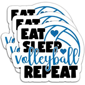 (3Pcs) Volleyball Heart Sticker Volleyball Lover Decals for Books Laptops Phones Tumblers Water Bottles Waterproof Vinyl Decal, Gifts for Boy Girl Men Women Dad Mom, Size 3 x 2.7 Inch
